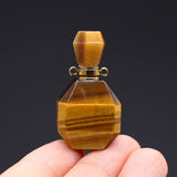 Natural Stone Tiger Eye Perfume Bottle Pendant for Jewelry Making