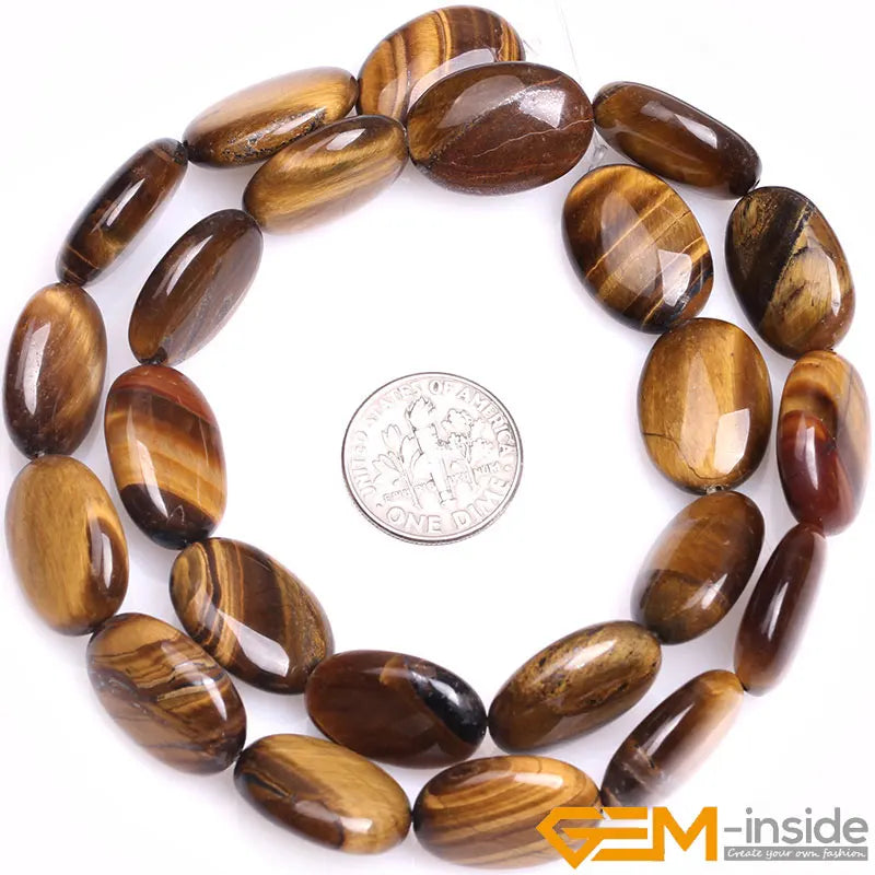 Tiger's Eye Oval Beads 15 Inch Strand for DIY Jewelry Making