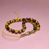 Tiger`s Eye Stone 8mm Islamic Rosary Muslim Tasbih Handheld Counter