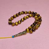 Tiger`s Eye Stone 8mm Islamic Rosary Muslim Tasbih Handheld Counter
