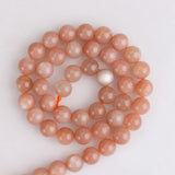 Natural Sunstone Round Loose Beads 4-12mm for Jewelry Making