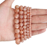 Natural Sunstone Round Loose Beads 4-12mm for Jewelry Making