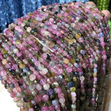 Natural Stone Tourmaline Beaded 4mm Faceted Loose Isolation Beads