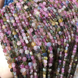 Natural Stone Tourmaline Beaded 4mm Faceted Loose Isolation Beads