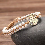 Tree Of Life Charm Bracelet Natural Stone Beads Braided Yoga Jewelry