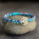 Tree Of Life Charm Bracelet Natural Stone Beads Braided Yoga Jewelry