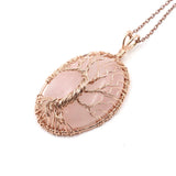 Tree of Life Pendant Wire Wrap Pendulum Quartz Suspension Reiki
