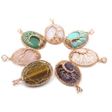 Tree of Life Pendant Wire Wrap Pendulum Quartz Suspension Reiki