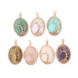 Tree of Life Pendant Wire Wrap Pendulum Quartz Suspension Reiki