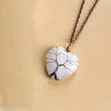 Tree of Life Pendant Necklace - Natural Stone, Copper Wire Heart