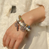 Natural Stone Tree of life Charm Bracelet Agates Quartz Beaded Bracelet