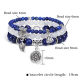 Natural Stone Tree of life Charm Bracelet Agates Quartz Beaded Bracelet