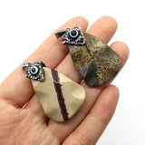 Green Pine Stone Triangle Pendant with Rhinestone Eye