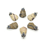 Green Pine Stone Triangle Pendant with Rhinestone Eye