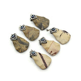 Green Pine Stone Triangle Pendant with Rhinestone Eye