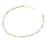 Natural Stone Tube Beads Necklaces Bohemia Choker Clavicle Chain