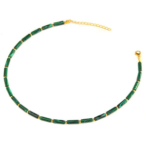 Natural Stone Tube Beads Necklaces Bohemia Choker Clavicle Chain