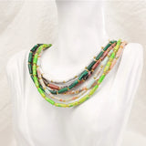 Natural Stone Tube Beads Necklaces Bohemia Choker Clavicle Chain