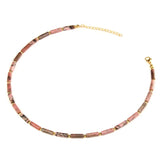 Natural Stone Tube Beads Necklaces Bohemia Choker Clavicle Chain