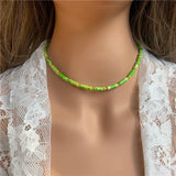 Natural Stone Tube Beads Necklaces Bohemia Choker Clavicle Chain