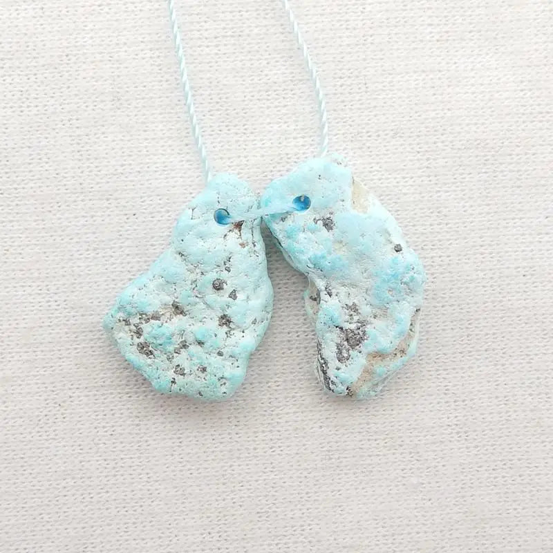 Turquoise Gemstone Nugget Women Earring Bead 20x11x4mm