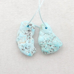 Turquoise Gemstone Nugget Women Earring Bead 20x11x4mm