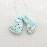 Turquoise Gemstone Nugget Women Earring Bead 20x11x4mm