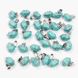 30Pcs Turquoise Hexagonal Pillar Pendant Charms DIY Jewelry Making