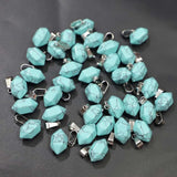 30Pcs Turquoise Hexagonal Pillar Pendant Charms DIY Jewelry Making