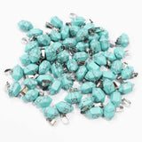 30Pcs Turquoise Hexagonal Pillar Pendant Charms DIY Jewelry Making