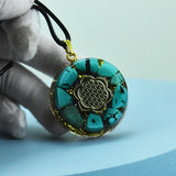 Turquoise Orgone Pendant Wicca Reiki Healing Meditation Necklace