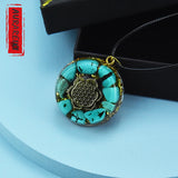Turquoise Orgone Pendant Wicca Reiki Healing Meditation Necklace