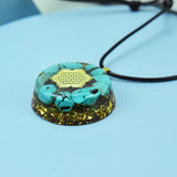 Turquoise Orgone Pendant Wicca Reiki Healing Meditation Necklace