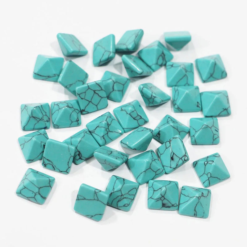 Natural Stone Turquoise Pyramid Aventurine Chakra Sandstone Ornament Home Statue
