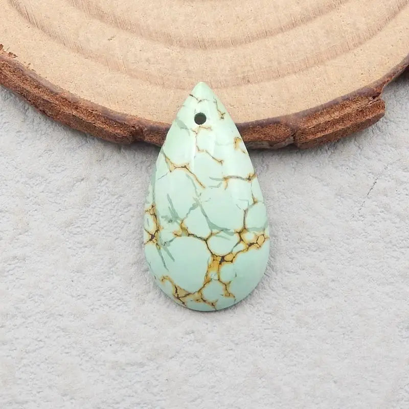 Natural Stone Turquoise Water Droplet Pendant Bead 23x13x4mm