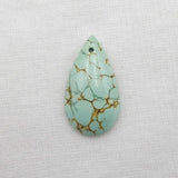 Natural Stone Turquoise Water Droplet Pendant Bead 23x13x4mm