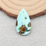 Natural Stone Turquoise Water Droplet Pendant Bead 23x13x4mm