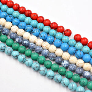 Natural Stone Turquoise Beads Round Spacer Loose Beads for Jewelry Making