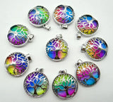 Turquoise Quartz Crystal Tiger Eye Tree of Life Pendant for DIY Jewelry Making