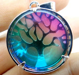 Turquoise Quartz Crystal Tiger Eye Tree of Life Pendant for DIY Jewelry Making