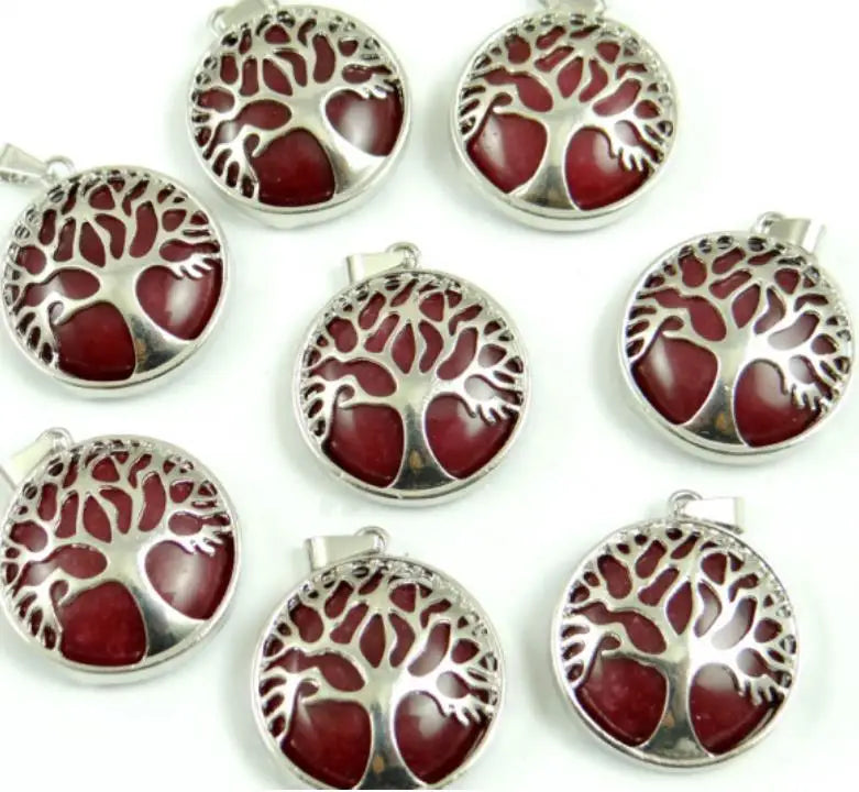 Tree of Life Natural Stone Pendant for Jewelry Making