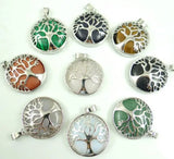 Tree of Life Natural Stone Pendant for Jewelry Making