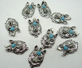 Natural Stone Wolf head Pendant for diy necklace 5pcs