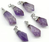 6Pcs Natural Stone Turquoise Tiger Eye Quartz Pendant for DIY Jewelry Making