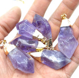 6Pcs Natural Stone Turquoise Tiger Eye Quartz Pendant for DIY Jewelry Making