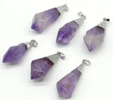 6Pcs Natural Stone Turquoise Tiger Eye Quartz Pendant for DIY Jewelry Making