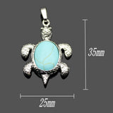 Natural Stone Turtle Shape Pendant Necklace Tortoise Reiki Charm Crystal