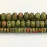 Natural Unakite Agate Rondelle Beads 15inch Spacer DIY Bracelet