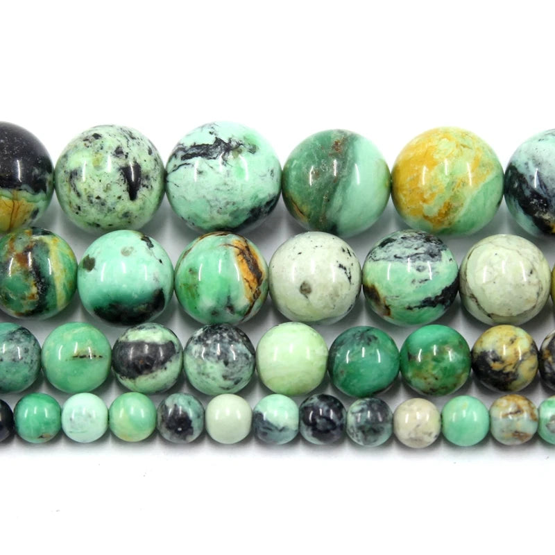 Natural Stone Variscite Turquoise Smooth Round Loose Beads