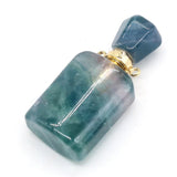 Natural Stone Vial Pendants Fluorite Amethysts Essential Oil Diffuser Necklace